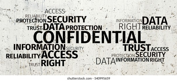 Business Concept Confidental Word Cloud Stock Photo 540995659 