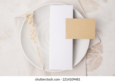 Business Concept, Finance, Wedding And Restaurant Menu. Blank Paper And Envelopes. Mockup.topview.