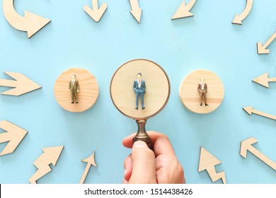 business concept image of people figures over wooden table, human resources and management concept - Shutterstock ID 1514438426