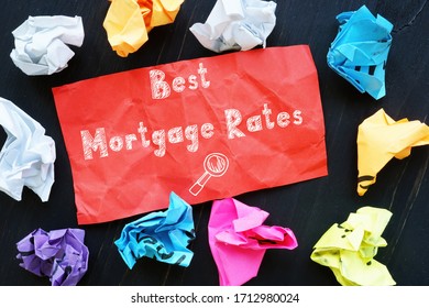 Business Concept Meaning Best Mortgage Rates With Inscription On The Page.