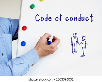 Business Concept Meaning Code Of Conduct With Sign On The Page.