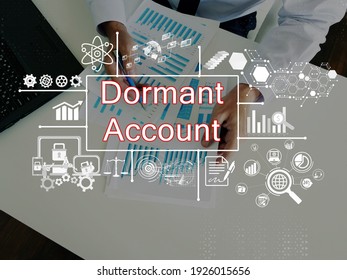 Business Concept Meaning Dormant Account With Phrase On The Page.
