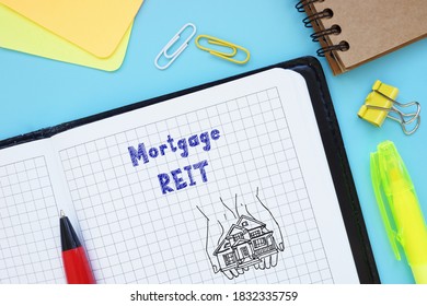 Business Concept Meaning Mortgage REIT With Phrase On The Page.
