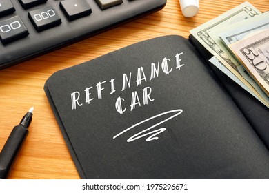Business concept meaning REFINANCE CAR with inscription on the piece of paper.  - Shutterstock ID 1975296671