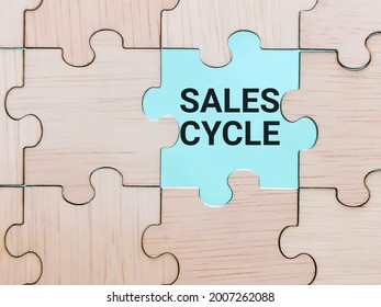 Business Concept. Phrase Sales Cycle Written On Jigsaw Puzzle.