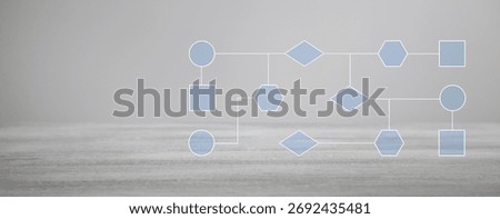Business concept. Process automation with flowchart