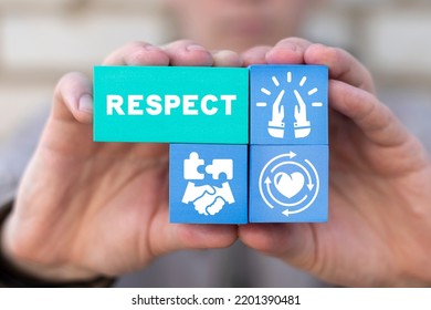 Business concept of respect and trust. Give and get respect. - Shutterstock ID 2201390481
