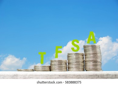 Business concept TFSA investment growing blue sky background, sky is the limit