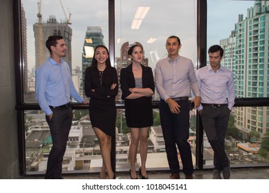 Business Concepts. Businessman is working in office. Business People work happily and relax. The businessmen are serious. Businessmen, they talk and communicate. - Shutterstock ID 1018045141