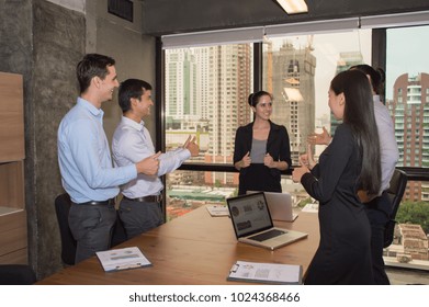 Business Concepts. Businessman is working in office. Business People work happily and relax. The businessmen are serious. Businessmen, they talk and communicate. - Shutterstock ID 1024368466