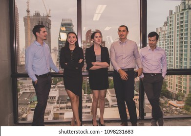 Business Concepts. Businessman is working in office. Business People work happily and relax. The businessmen are serious. Businessmen, they talk and communicate. - Shutterstock ID 1098231683