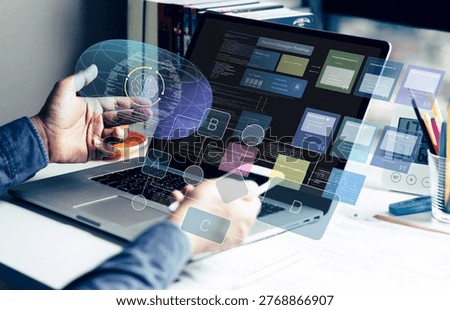 Business concepts with work flow with intelligence system software for autonomous smart management.Agentic ai