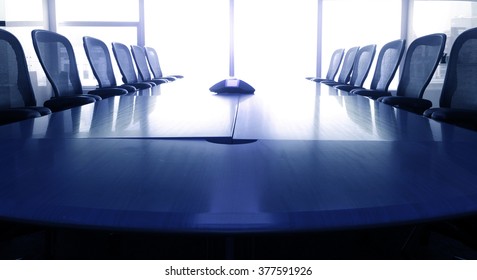 Business conference room or meeting room in bule tone/ For  business grow concept
