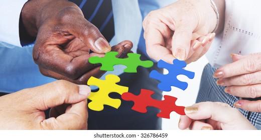 Business Connection Corporate Team Jigsaw Puzzle Concept - Shutterstock ID 326786459