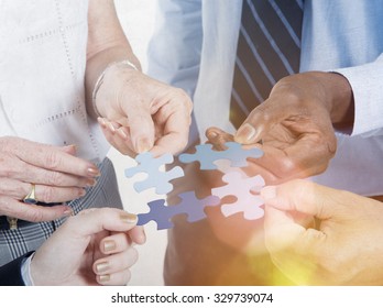 Business Connection Corporate Team Jigsaw Puzzle Concept - Shutterstock ID 329739074