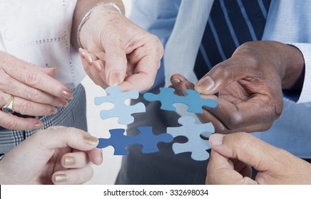 Business Connection Corporate Team Jigsaw Puzzle Concept - Shutterstock ID 332698034