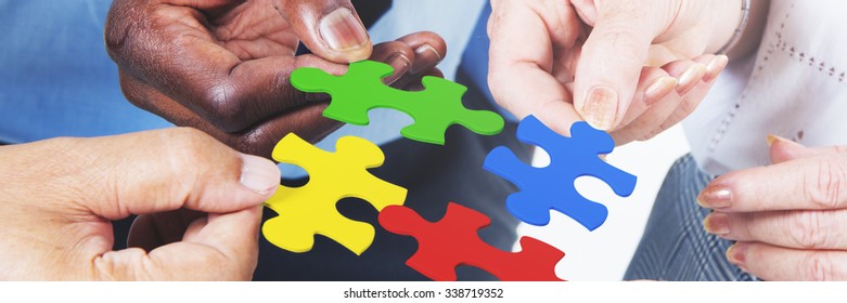 Business Connection Corporate Team Jigsaw Puzzle Concept - Shutterstock ID 338719352