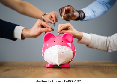 Business Crowdfunding And Corona Covid Piggy Bank