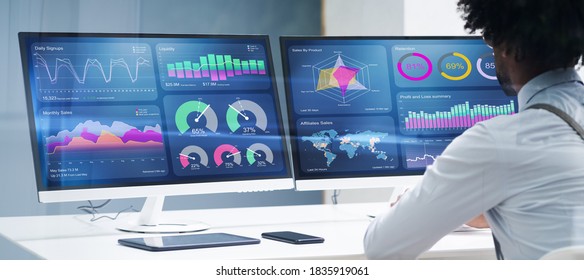 Business Data Analyst Using Computer. African American Advisor - Shutterstock ID 1835919061