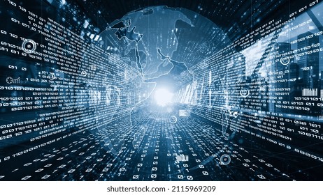 Business Data Analytic With Tacit Intelligent Software Making Marketing Strategy . Concept Of Smart Digital Transformation And Technology Disruption That Changes Global Trends In New Information Era .