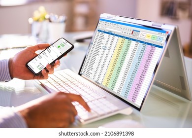 Business Data Audit Spreadsheet On Analyst Computer