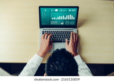 Business Data Dashboard Analysis By Ingenious Computer Software . Investment Application Display Business Sales And Profit On The Computer Screen And Advise Marketing Planning Decision .