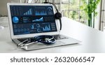 Business data dashboard provide business intelligence analytic for marketing strategy planning snugly with big data set to analyze customer demands and foreseeing business future