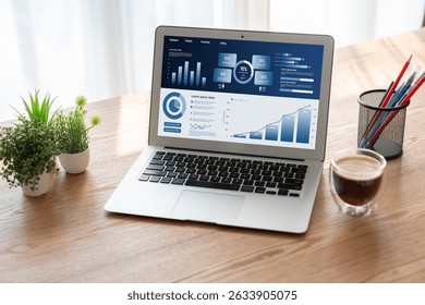 Business data dashboard provide business intelligence analytic for marketing strategy planning snugly with big data set to analyze customer demands and foreseeing business future