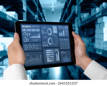 Business data dashboard provide business intelligence analytic for marketing strategy planning snugly with big data set to analyze customer demands and foreseeing business future
