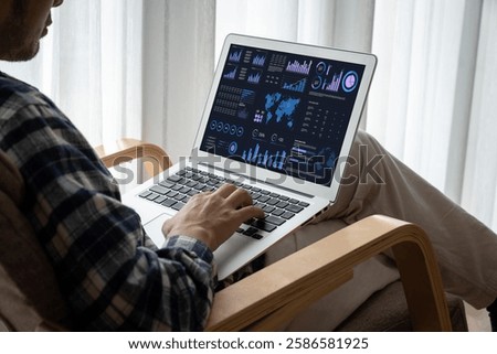 Business data dashboard provide business intelligence analytic for marketing strategy planning snugly with big data set to analyze customer demands and foreseeing business future