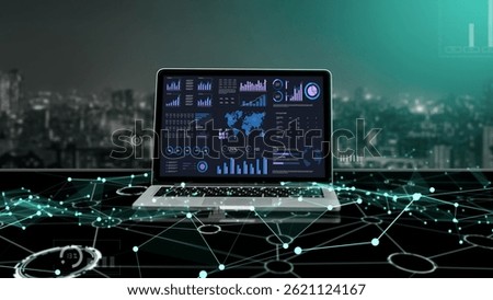 Business data dashboard provide business intelligence analytic for marketing strategy planning snugly with big data set to analyze customer demands and foreseeing business future