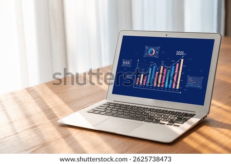 Business data dashboard provide business intelligence analytic for marketing strategy planning brisk with big data set to analyze customer demands and foreseeing business future