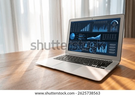 Business data dashboard provide business intelligence analytic for marketing strategy planning snugly with big data set to analyze customer demands and foreseeing business future