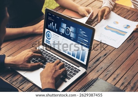 Business data dashboard provide business intelligence analytic for marketing strategy planning snugly with big data set to analyze customer demands and foreseeing business future