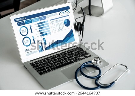 Business data dashboard provide business intelligence analytic for marketing strategy planning snugly with big data set to analyze customer demands and foreseeing business future