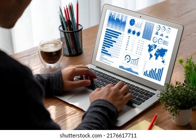 Business data dashboard provide modish business intelligence analytic for marketing strategy planning - Shutterstock ID 2176617711