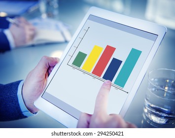 Business Data Graph Bar Chart Technology Devices Concept