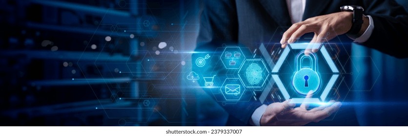 Business and Data Protection,Biometric security identify,ai artificial intelligence,Log4j,6g,big data.Cyber security technology prevent unauthorized access protect business significant data. - Powered by Shutterstock