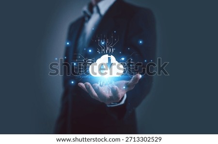 Business data using AI technology background using computer customer service showing data connection storing various data with AI to help simplify documents