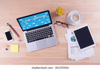 Business desk concept - CLOUD COMPUTING