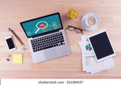Business desk concept - SEO