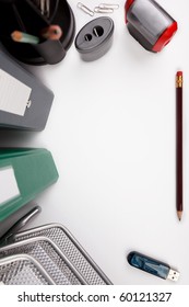 Business Desk With Stationery