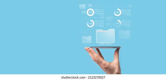 Business developer hand using board framework on virtual modern computer showing innovation Agile software development lean project management tool fast changes concept.Document Management System DMS. - Shutterstock ID 2123270027
