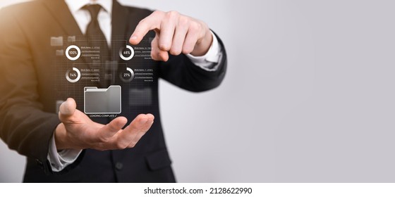 Business developer hand using board framework on virtual modern computer showing innovation Agile software development lean project management tool fast changes concept.Document Management System DMS. - Shutterstock ID 2128622990