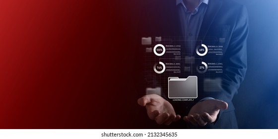 Business developer hand using board framework on virtual modern computer showing innovation Agile software development lean project management tool fast changes concept.Document Management System DMS.