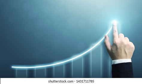 Business development to success and growing growth concept, Businessman pointing arrow graph corporate future growth plan - Shutterstock ID 1431711785