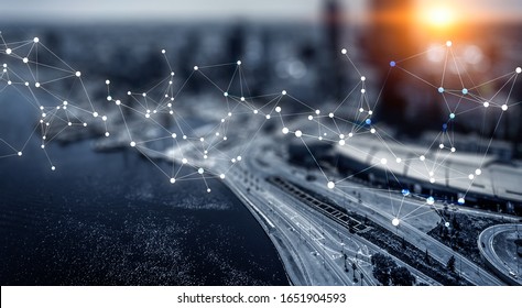 Business district and wireless technologies - Powered by Shutterstock