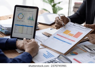 Business Documents, Auditor business Team checking searching document legal prepare paperwork or report for analysis TAX time,accountant Documents data contract partner deal in workplace office - Shutterstock ID 2370745981