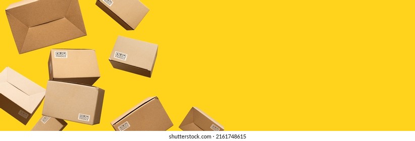 Business ecommerce or online shopping concepts with group of product box order.marketplace and transportation.long banner - Shutterstock ID 2161748615