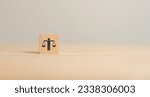 Business ethics concept. Business moral principles concept. Wooden cube blocks with "ETHICS" symbol on grey background and copy space. Banner for business integrity, good governance policy.
